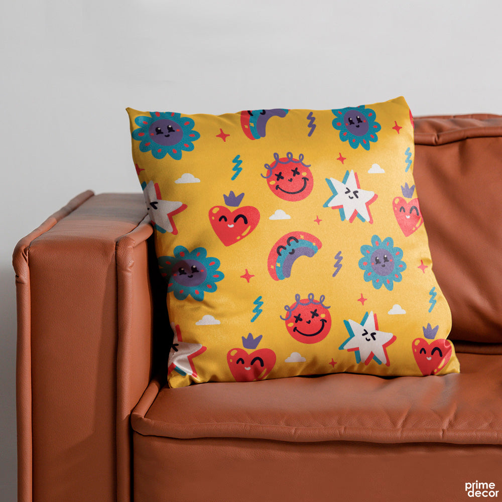 Cute Blissful Happy Shapes | Nursery Cushion #322 - Prime Décor