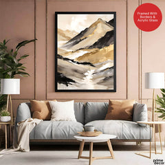 Black & Gold Abstract Art Over White And Beige Background | Abstract Fashion Artwork #00325