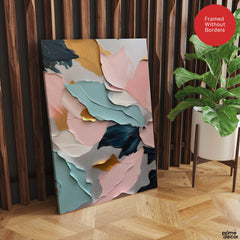 Pink & Green Beautiful Floral Design | Abstract Floral Artwork #00327