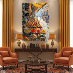 The Spice Bazaar Knife Work Style (Single Panel) Digital Painting Wall Art