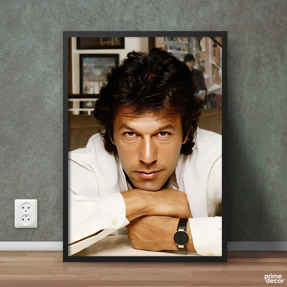 Young Imran Khan Classic Portrait | Figure Poster Wall Art - Prime Décor