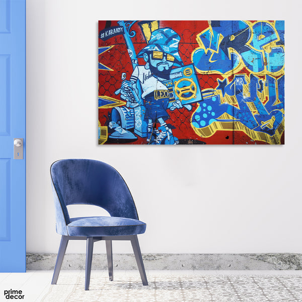Old School Graffiti 80's Style Boy Artwork (Single Panel) Abstract Wall Art