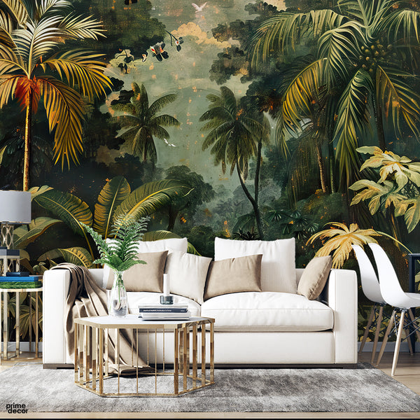 Abstract Artwork Of Forest Trees | Nature Wallpaper Mural