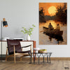 Beautiful Sunset View From A Boat In The Lake (Single Panel) Nature Wall Art