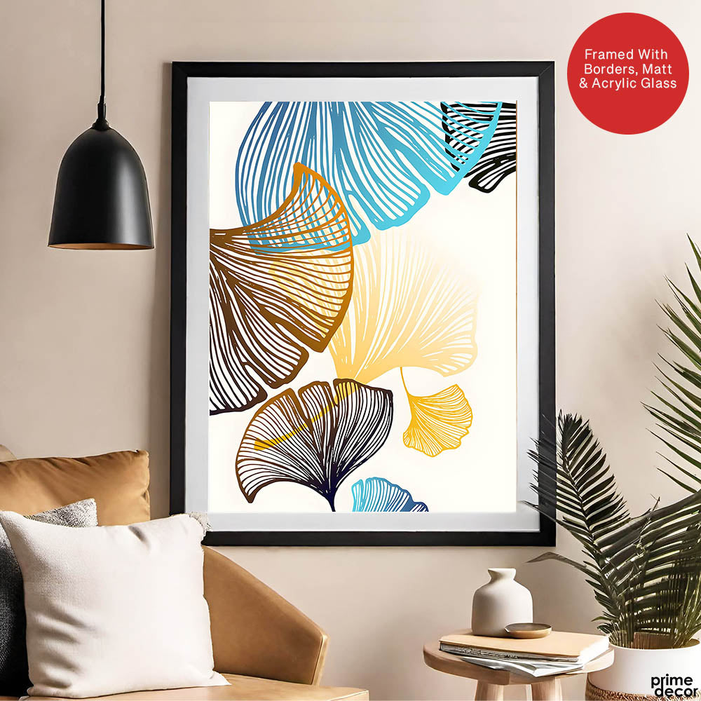 Colorful Tropical Leaves Floral Design | Abstract Floral Artwork #0032 - Prime Décor
