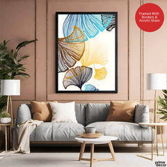 Colorful Tropical Leaves Floral Design | Abstract Floral Artwork #0032 - Prime Décor
