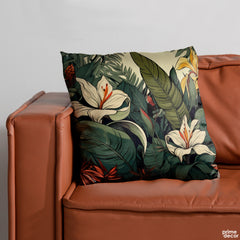 Colorful Tropical Flowers & Leaves | Floral Cushion #032 - Prime Décor