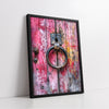 Vintage Door Knockers On Rustic Pink & Green Wooden Doors (Single Panel) Digital Painting Wall Art