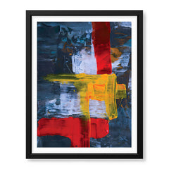 Blue & Orange Abstract Art Over Blue Background | Abstract Fashion Artwork #00338