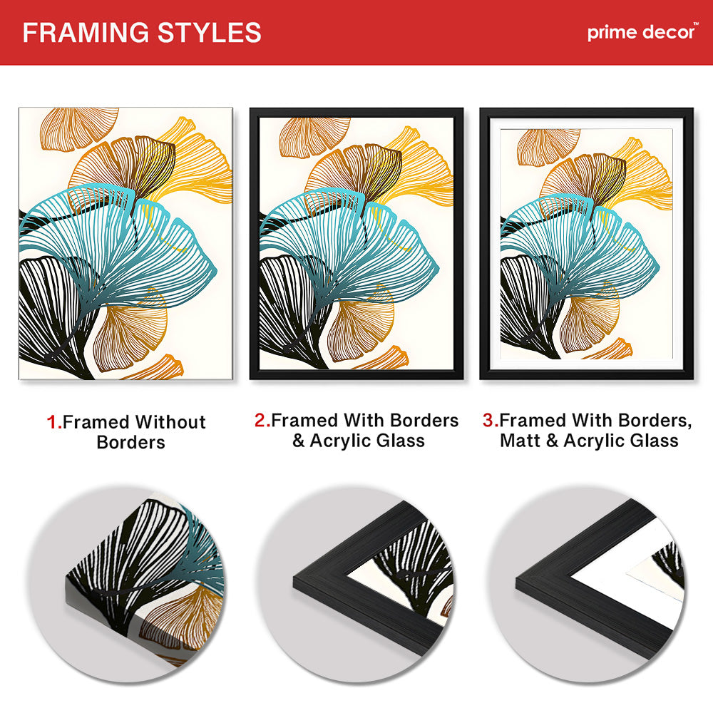 Colorful Tropical Leaves Floral Design | Abstract Floral Artwork #0033 - Prime Décor