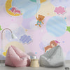 Cute Sleepy Teddy Bear With Cloud Shapes | Nursery Wallpaper Mural