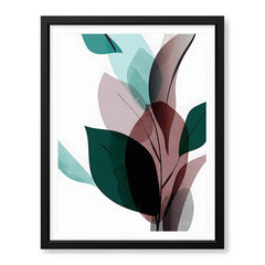 Blue & PInk Abstract Floral Art Over White Background | Abstract Floral Artwork #00342