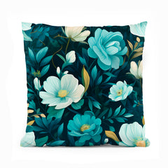 White & Green Floral Design  | Abstract Cushion #342