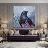 Mystical Raven with Gold Filigree and Geometric Patterns (Single Panel) Digital Wall Art