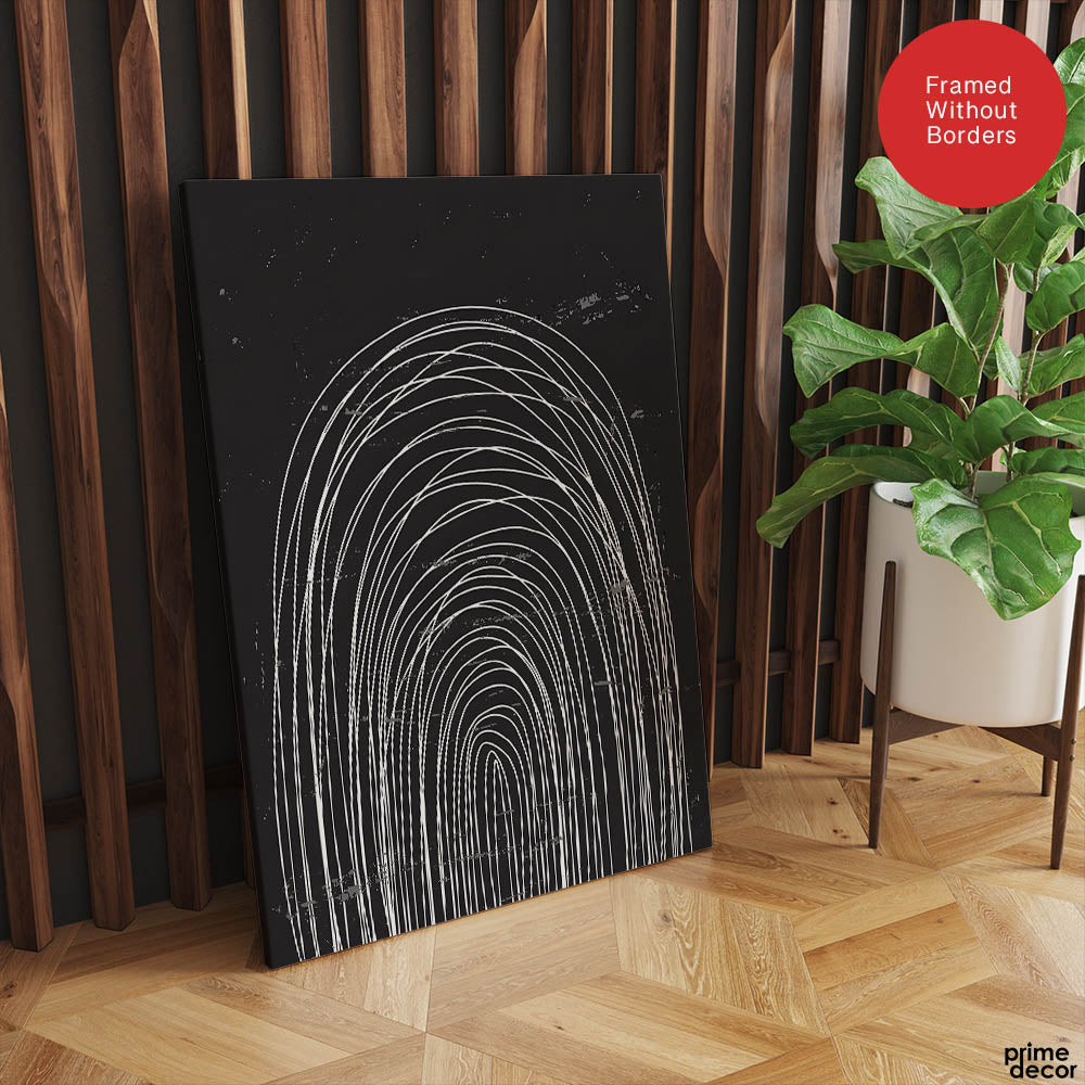 Black & White Abstract Linear Art Deign | Abstract Office Artwork #00347 - Prime Décor