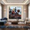Abstract Equestrian Rider on Bay Horse Knife Style (Single Panel) Digital Painting Wall Art