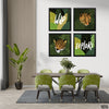 Explore Wild Exotic Cheetah With Tropical Leaves (4 Panel) Nature Wall Art