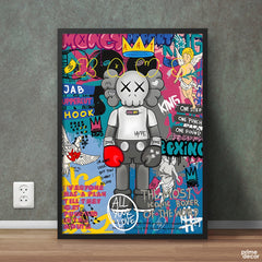 Boxing Kaws With Colorful Background  | Fashion Poster Wall Art