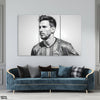 Abstract Lionel Messi Black & White Portrait (3 Panel) Sports Wall Art