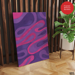 Pink & Purple Abstract Art Design With Neon Effect | Abstract Office Artwork #00350 - Prime Décor