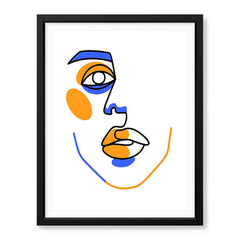 Black & Gold Abtract Face Art Over White Background | Abstract Fashion Artwork #00353 - Prime Décor