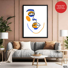 Black & Gold Abtract Face Art Over White Background | Abstract Fashion Artwork #00353 - Prime Décor