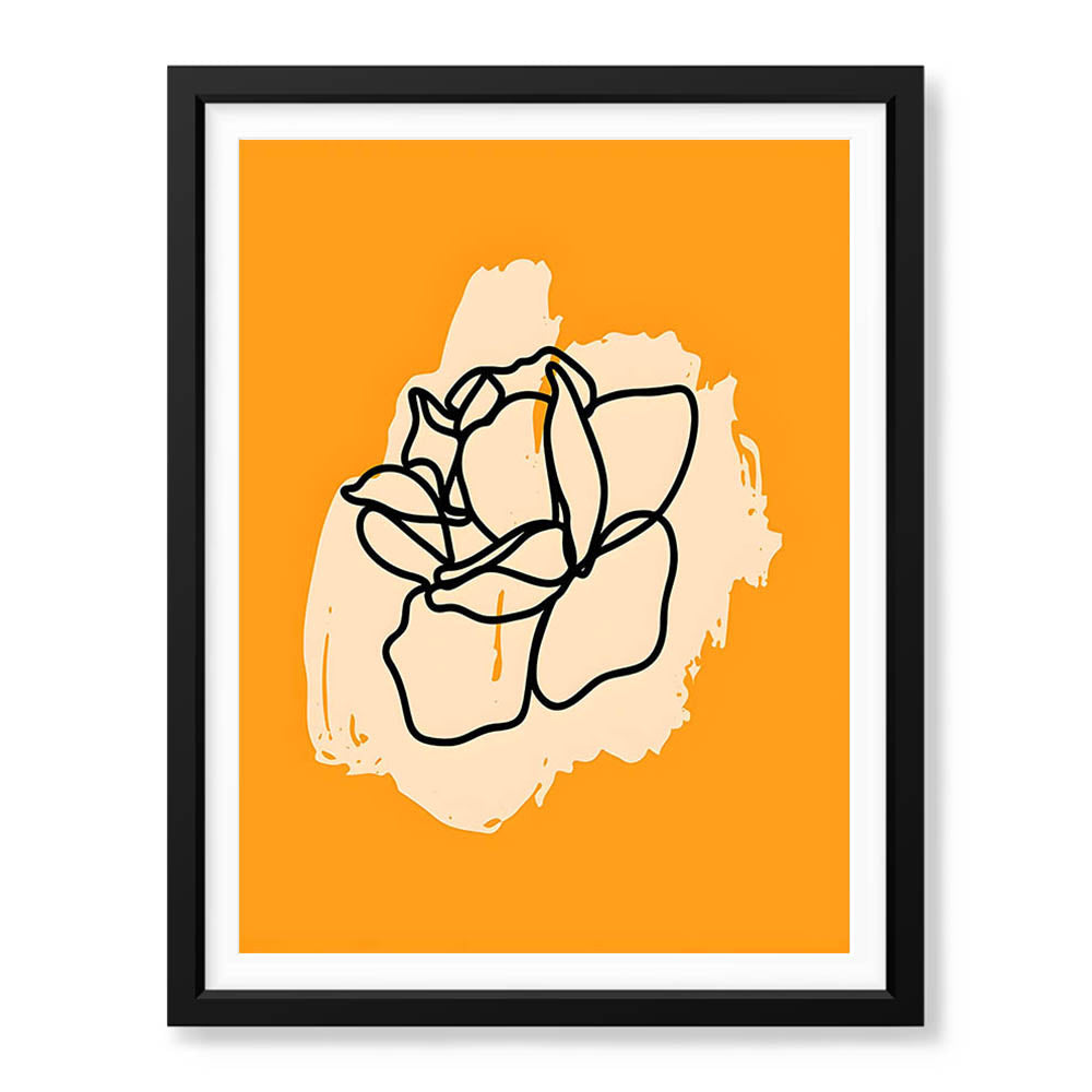 Black & Beige Abtract Floral Art Over Gold Background | Abstract Flora ...