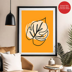 Black & Beige Abtract Floral Art Over Gold Background | Abstract Floral Artwork #00357 - Prime Décor