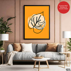 Black & Beige Abtract Floral Art Over Gold Background | Abstract Floral Artwork #00357 - Prime Décor