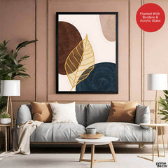 Black & Brown Abtract Floral Art Over White Background | Abstract Floral Artwork #00359 - Prime Décor