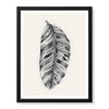 Black & White Tropical Leaves On Grey Background | Abstract Floral Artwork #0035