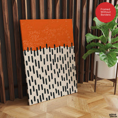 Black & Orange Abtract Art Over White Background | Abstract Office Artwork #00360 - Prime Décor