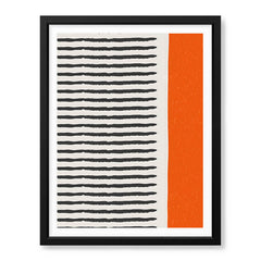 Black & Orange Abtract Art Over White Background | Abstract Office Artwork #00361 - Prime Décor