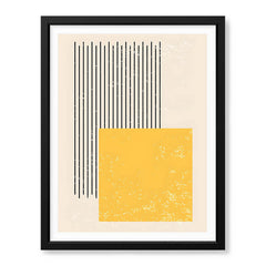 Black & Yellow Abtract Art Over White Background | Abstract Office Artwork #00363 - Prime Décor