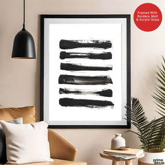 Black & White Abtract Art Over White Background | Abstract Office Artwork #00364 - Prime Décor
