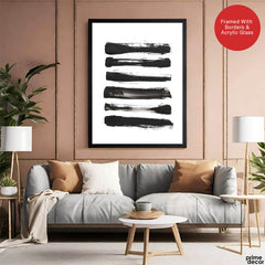 Black & White Abtract Art Over White Background | Abstract Office Artwork #00364 - Prime Décor