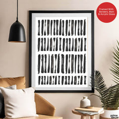 Black & White Abtract Art Over White Background | Abstract Office Artwork #00365 - Prime Décor