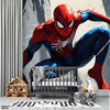 Abstract Artwork Of Spider Man Over Grey Background | Kids Wallpaper Mural
