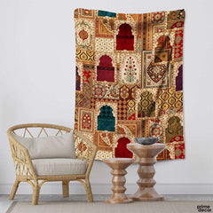 Ancient Floral Rugs And Arches | Painting Style Tapestry - Prime Décor