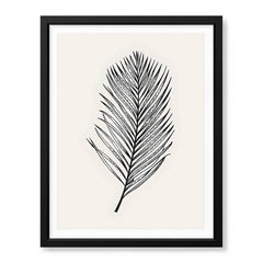 Black & White Tropical Leaves On Grey Background | Abstract Floral Artwork #0036 - Prime Décor