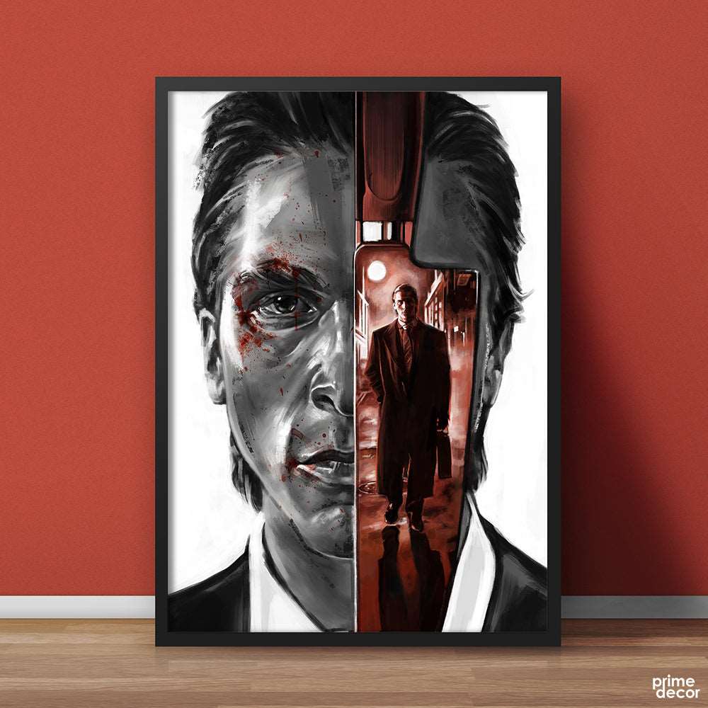 American Psycho With Knife Artwork | Movie Poster Wall Art - Prime Décor