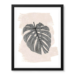 Black Floral Art With Beige Color Over White Background | Abstract Floral Artwork #00375 - Prime Décor