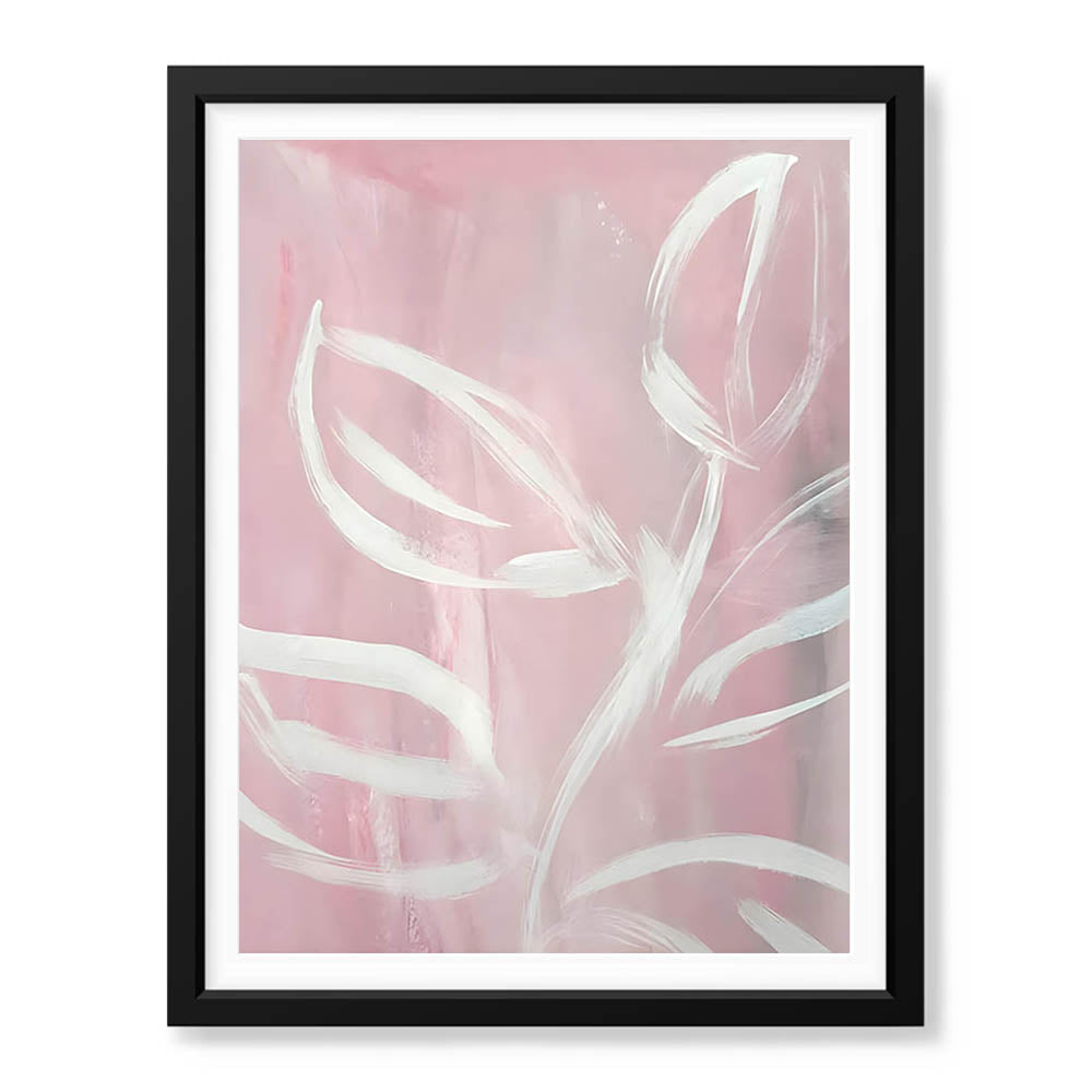 White Floral Art Over Beige Background | Abstract Floral Artwork #00377 - Prime Décor
