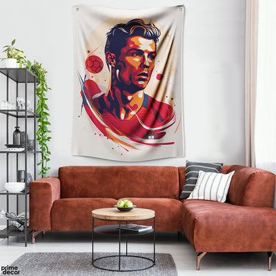 Abstract Artwork Of Cristiano Ronaldo | Sports Tapestry