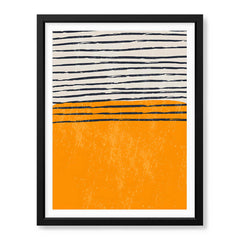 Black & Orange Abstract Art Over White Background | Abstract Office Artwork #00384 - Prime Décor