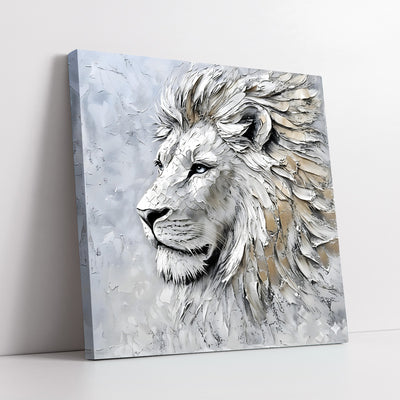 Monochrome Lion King Profile Heavy Stroke (Single Panel) Digital Painting Wall Art