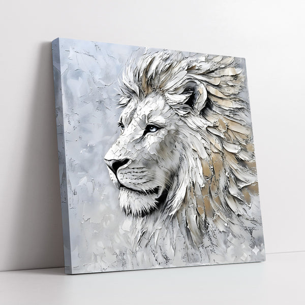 Monochrome Lion King Profile Heavy Stroke (Single Panel) Digital Painting Wall Art