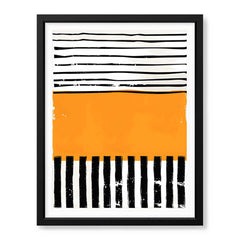 Black & Orange Abstract Art Over White Background | Abstract Office Artwork #00385 - Prime Décor