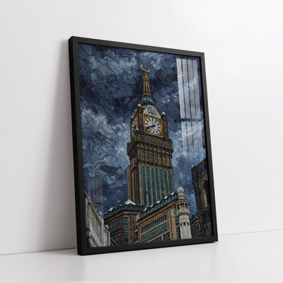 Majestic Makkah Clock Tower Impasto Style (Single Panel) Digital Painting Wall Art