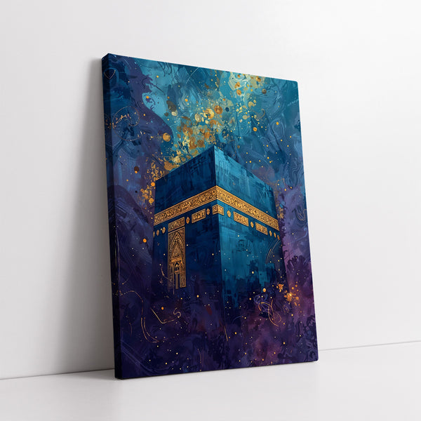 Celestial Holy Kaaba Golden Detail Abstract Style (Single Panel) Digital Painting Wall Art